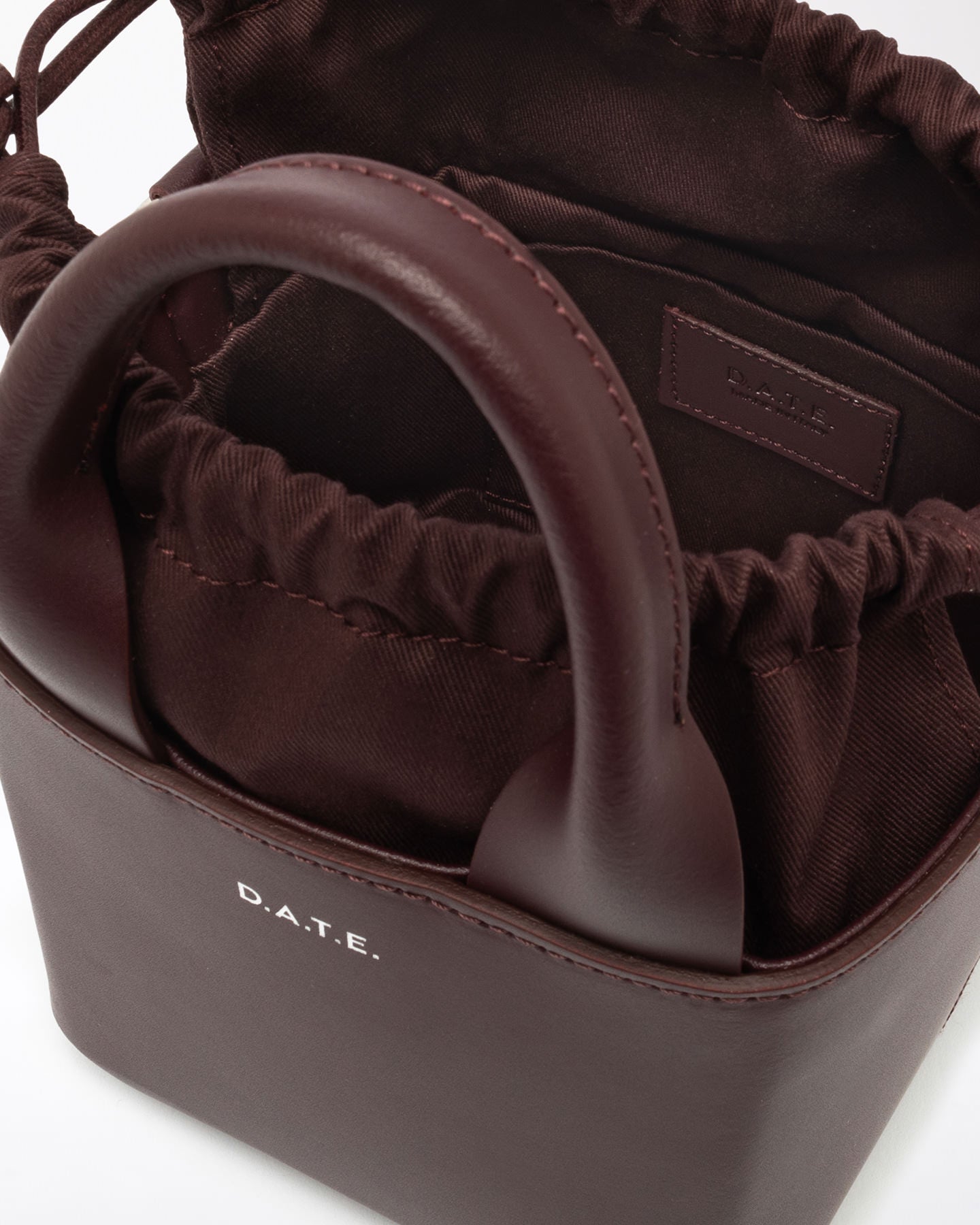 FW25 D.A.T.E. CUBO BAG LEATHER BORDEAUX - Marcello Fontana Shop