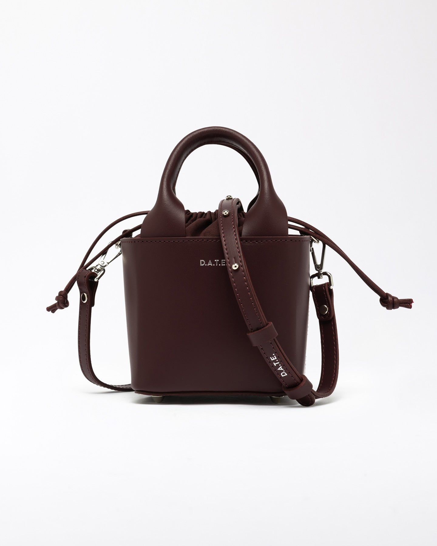 FW25 D.A.T.E. CUBO BAG LEATHER BORDEAUX - Marcello Fontana Shop
