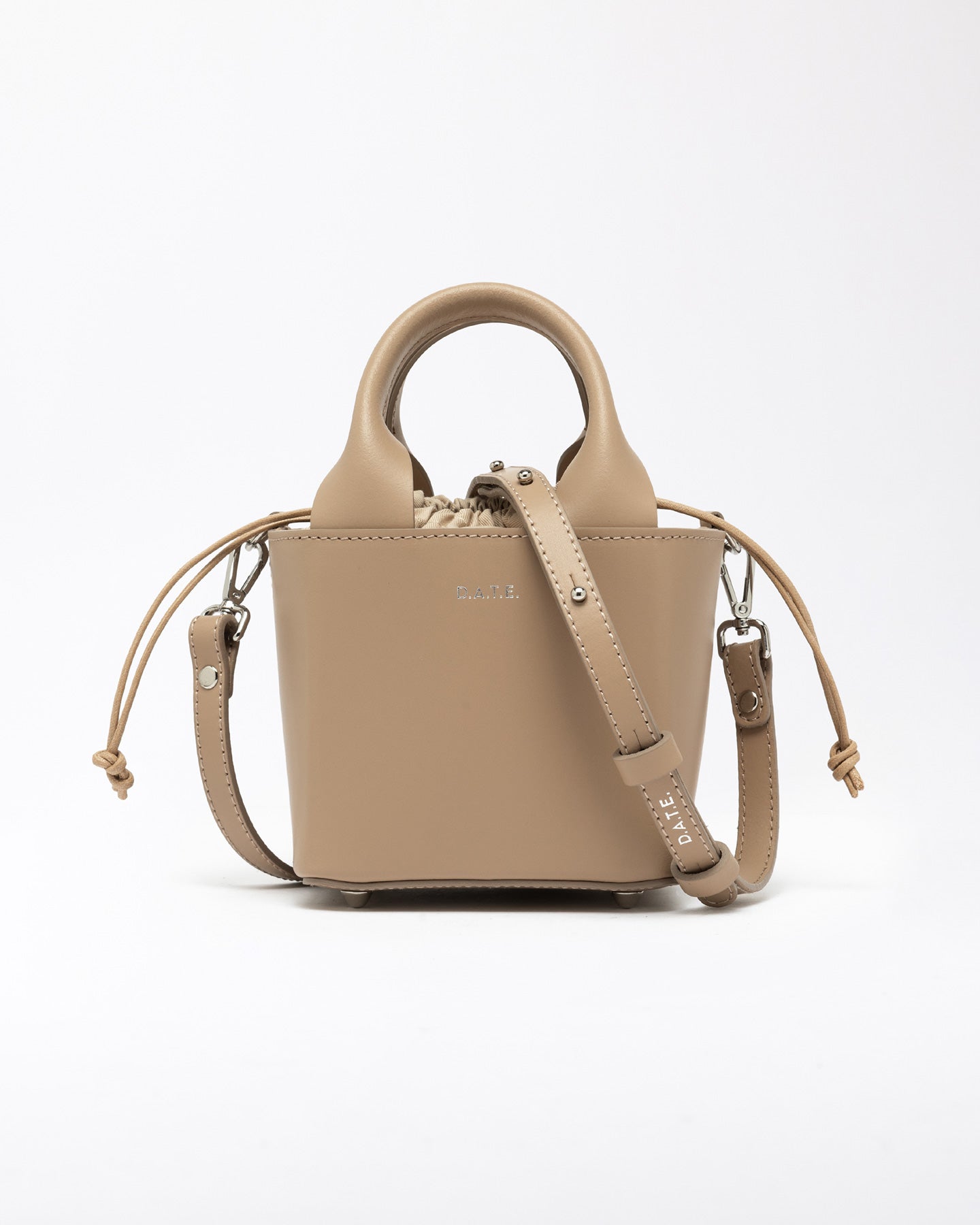 FW25 D.A.T.E. CUBO BAG LEATHER NATURAL - Marcello Fontana Shop