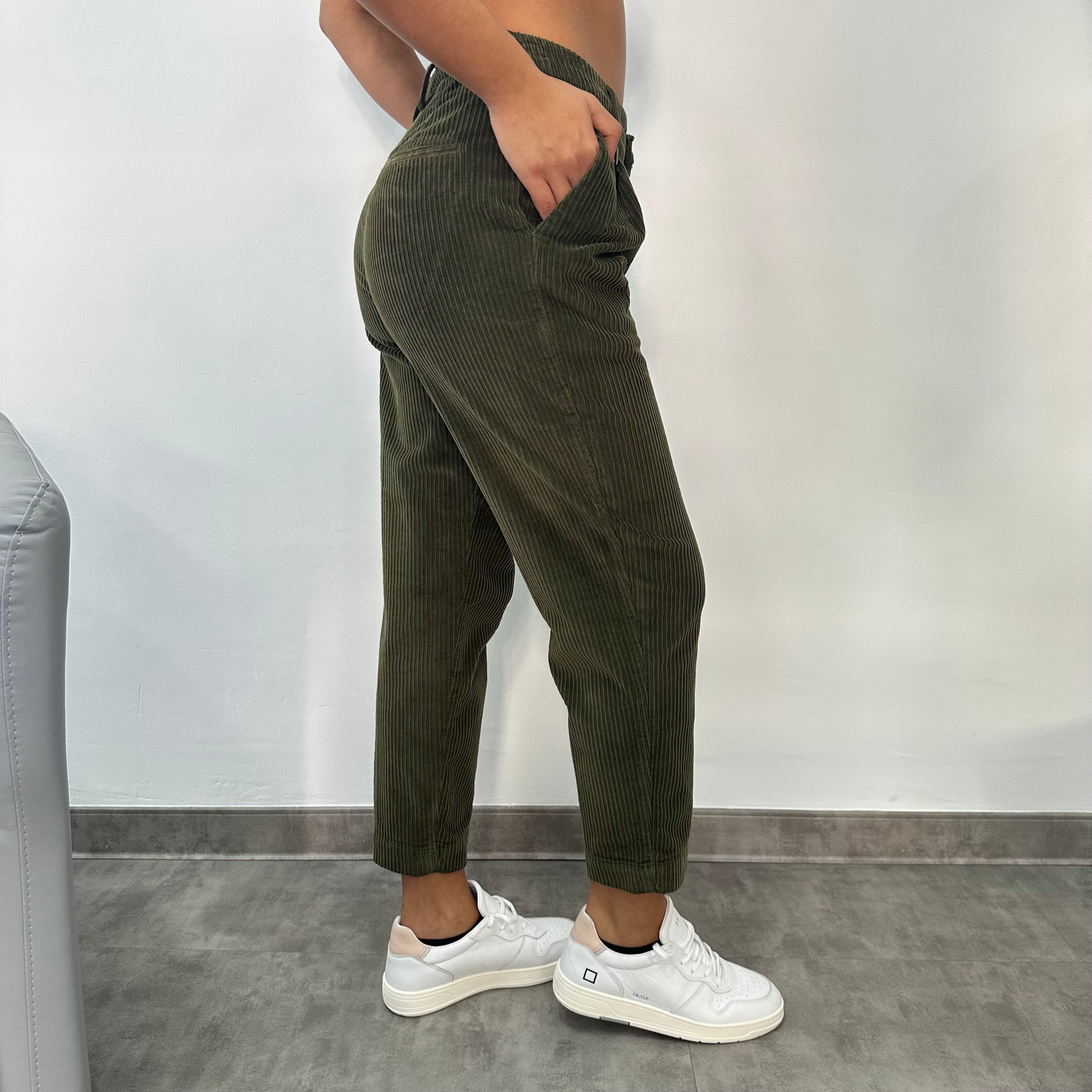 ROY ROGER'S PANTALONE MAEMI ARMY GREEN - Marcello Fontana Shop