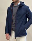 SUNS Giubbotto Uomo Flaminio Micro con cappuccio - DARK BLUE