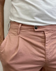 BRO SHIP PANTALONE TASCA AMERICA CON PENCE CAPRI - ROSA - Marcello Fontana Shop