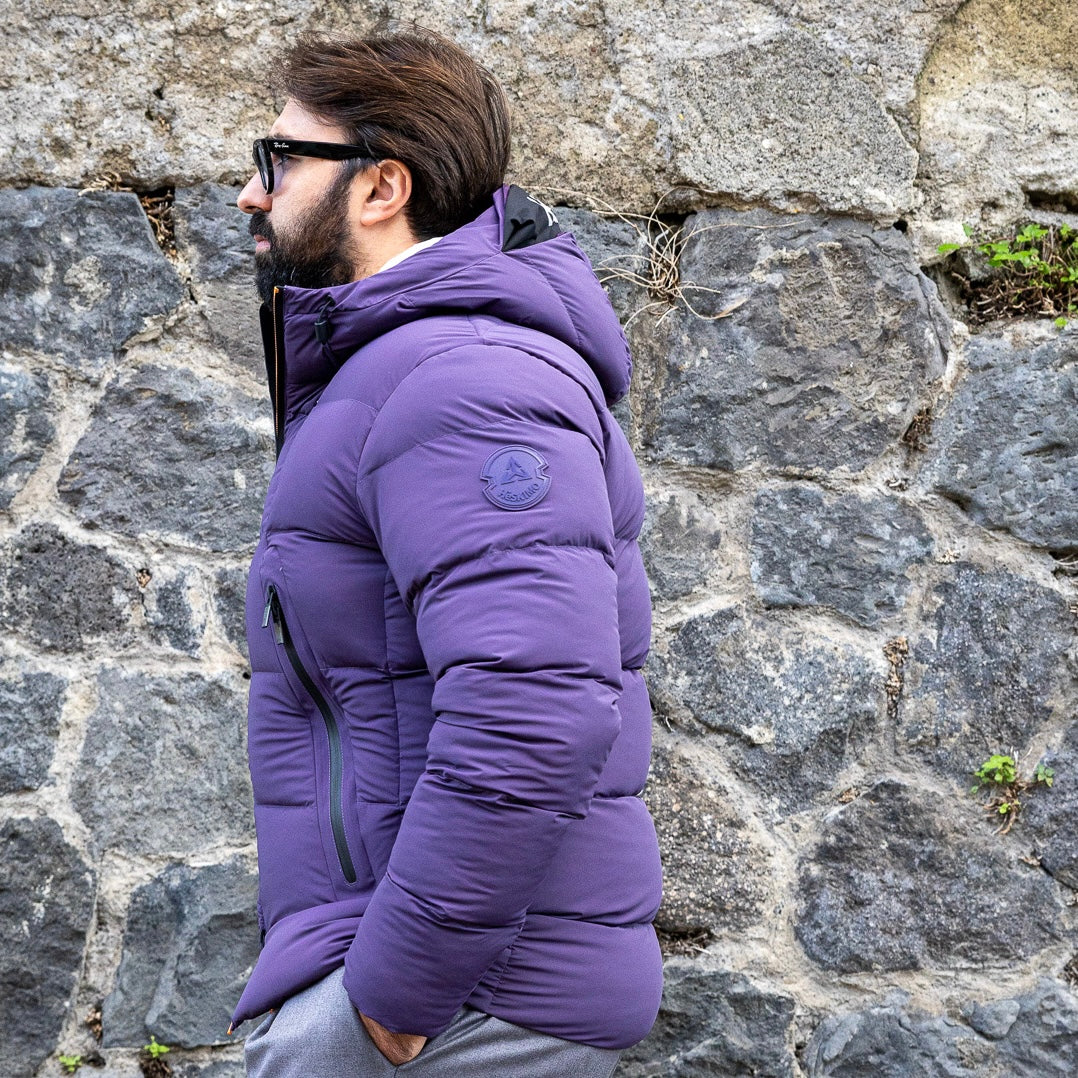 HESKIMO piumino air-short bistretch real down - Viola - Marcello Fontana Shop