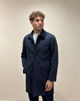 CAPPOTTO IN TESSUTO TECNICO BLU NAVY - OUTFIT ITALY