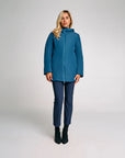 PARKA AURELIA LONG VELOUR PETROL - SUNS
