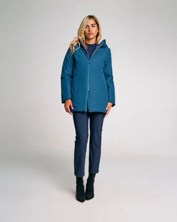 PARKA AURELIA LONG VELOUR PETROL - SUNS