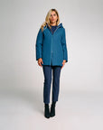 PARKA AURELIA LONG VELOUR PETROL - SUNS