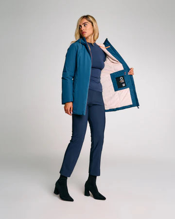 PARKA AURELIA LONG VELOUR PETROL - SUNS