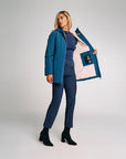 PARKA AURELIA LONG VELOUR PETROL - SUNS