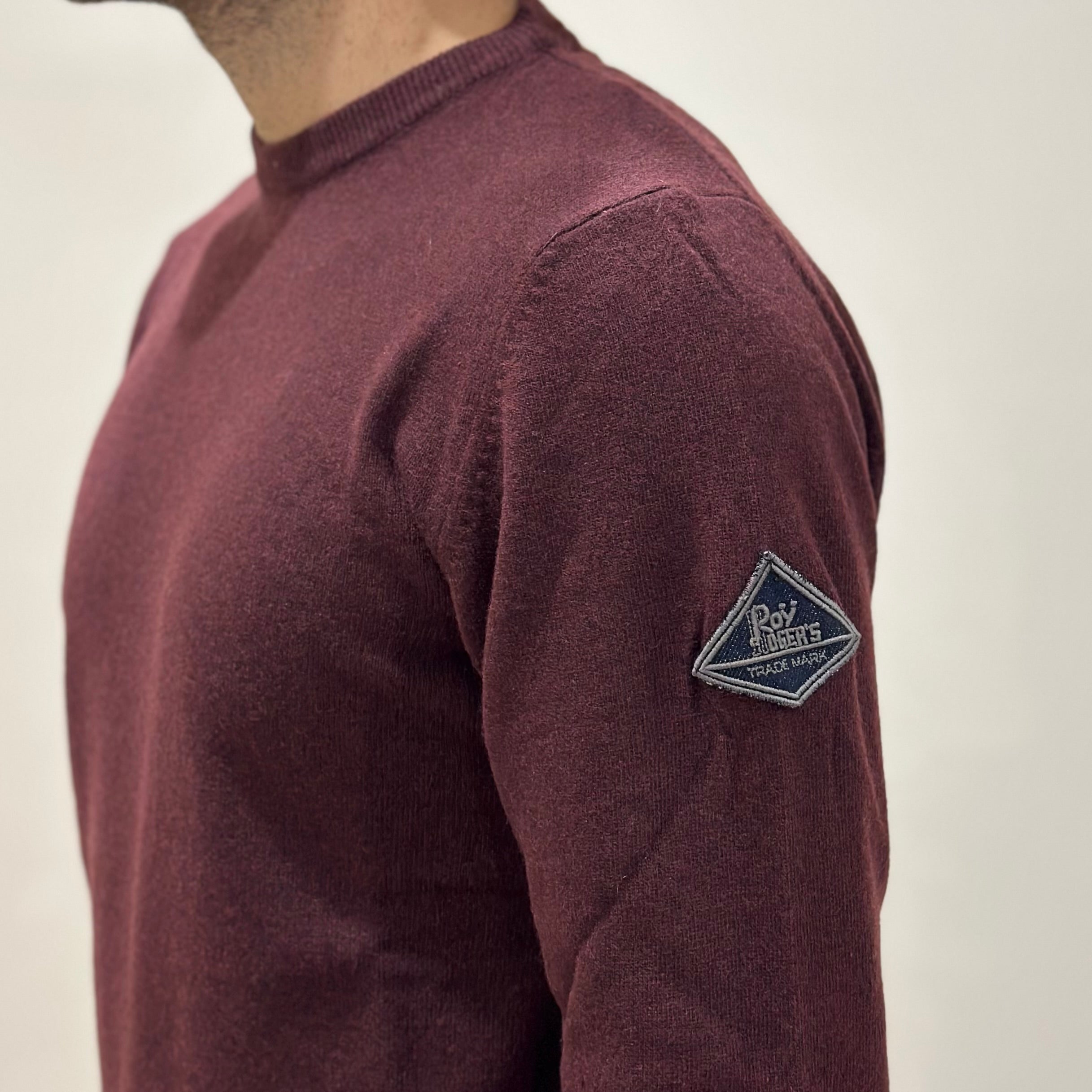 FW25 ROY ROGER'S MAGLIONE GIROCOLLO IN LANA E CASHMERE FINEZZA 12 WINEYARD - Marcello Fontana Shop