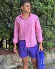 KQ BOXER MARE MOD. ESSENTIAL MICRO FANTASIA BLU/FUXIA - Marcello Fontana Shop