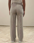FW25 TELERIA ZED PANTALONE ELLE IN VELLUTO BEIGE - Marcello Fontana Shop