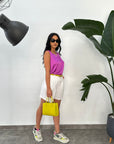RELISH SHORTS DIOPTASIO IN LINO VITA ALTA MILK - Marcello Fontana Shop