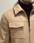 FW25 MANUEL RITZ GIUBBINO PANNO IN MISTO LANA BEIGE
