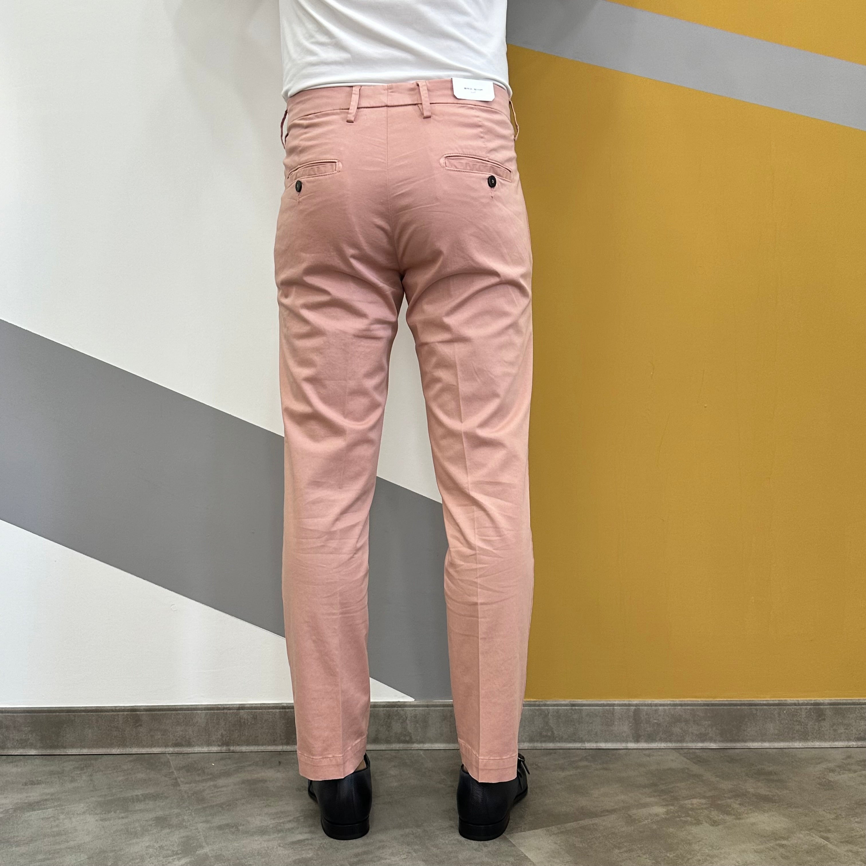 BRO SHIP PANTALONE TASCA AMERICA CON PENCE CAPRI ROSA Marcello