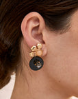 NALI' ORECCHINI FIORE ORO RESINA NERA - Marcello Fontana Shop