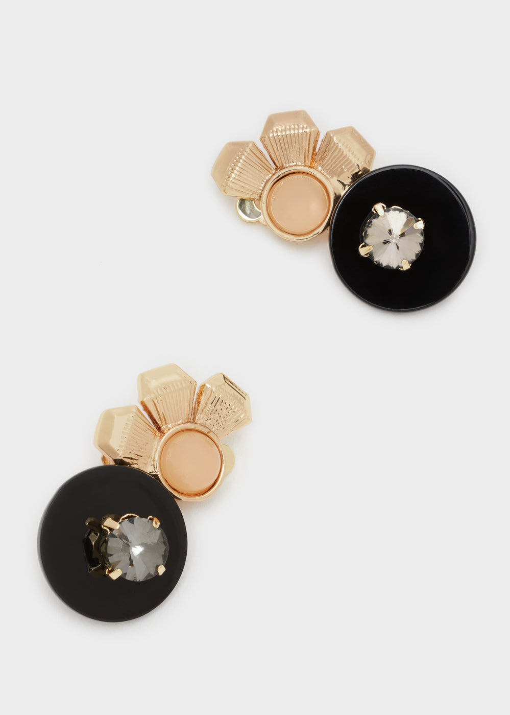 NALI' ORECCHINI FIORE ORO RESINA NERA - Marcello Fontana Shop