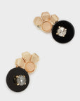 NALI' ORECCHINI FIORE ORO RESINA NERA - Marcello Fontana Shop