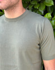 GIROCOLLO IN COTONE CREPE VERDE - Marcello Fontana Shop