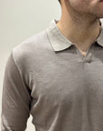 Polo in Lana Merino Tinta Acidata Beige - Privati Firenze - Marcello Fontana Shop