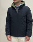 SUNS Giubbotto uomo Delhi midi reversibile con cappuccio - ARMY/BLACK