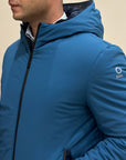 SUNS Giubbotto uomo Delhi midi reversibile con cappuccio - PETROL/DARK BLUE_S
