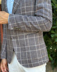 GIACCA MONOPETTO TESSUTO VITALE BARBERIS - QUADRI MORO - Marcello Fontana Shop