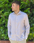 MANUEL RITZ CAMICIA IN LINO/COTONE BEIGE - Marcello Fontana Shop