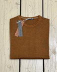Privati Firenze Girocollo in lana rasata - Cognac - Marcello Fontana Shop