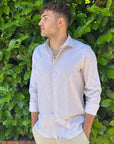 MANUEL RITZ CAMICIA IN LINO/COTONE BEIGE - Marcello Fontana Shop