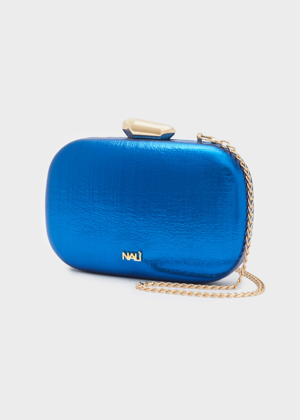 NALI' CLUTCH GIADA METALLIC BLU - Marcello Fontana Shop