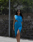 RELISH ABITO MORGANITE MIDI DIVA BLU - Marcello Fontana Shop
