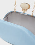 NALI' CLUTCH IOLE TESSUTO WRINKLED CELESTE - Marcello Fontana Shop