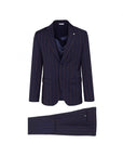 Manuel Ritz abito slim gessato in lana Marzotto natural stretch blu - Marcello Fontana Shop