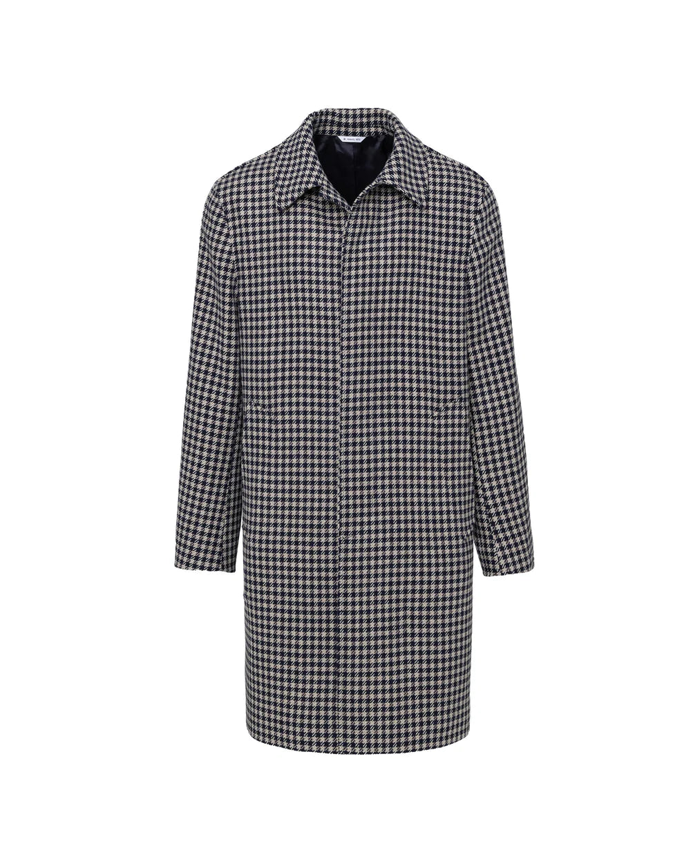 FW25 MANUEL RITZ CAPPOTTO DAMIER IN MISTO LANA BLU - Marcello Fontana Shop
