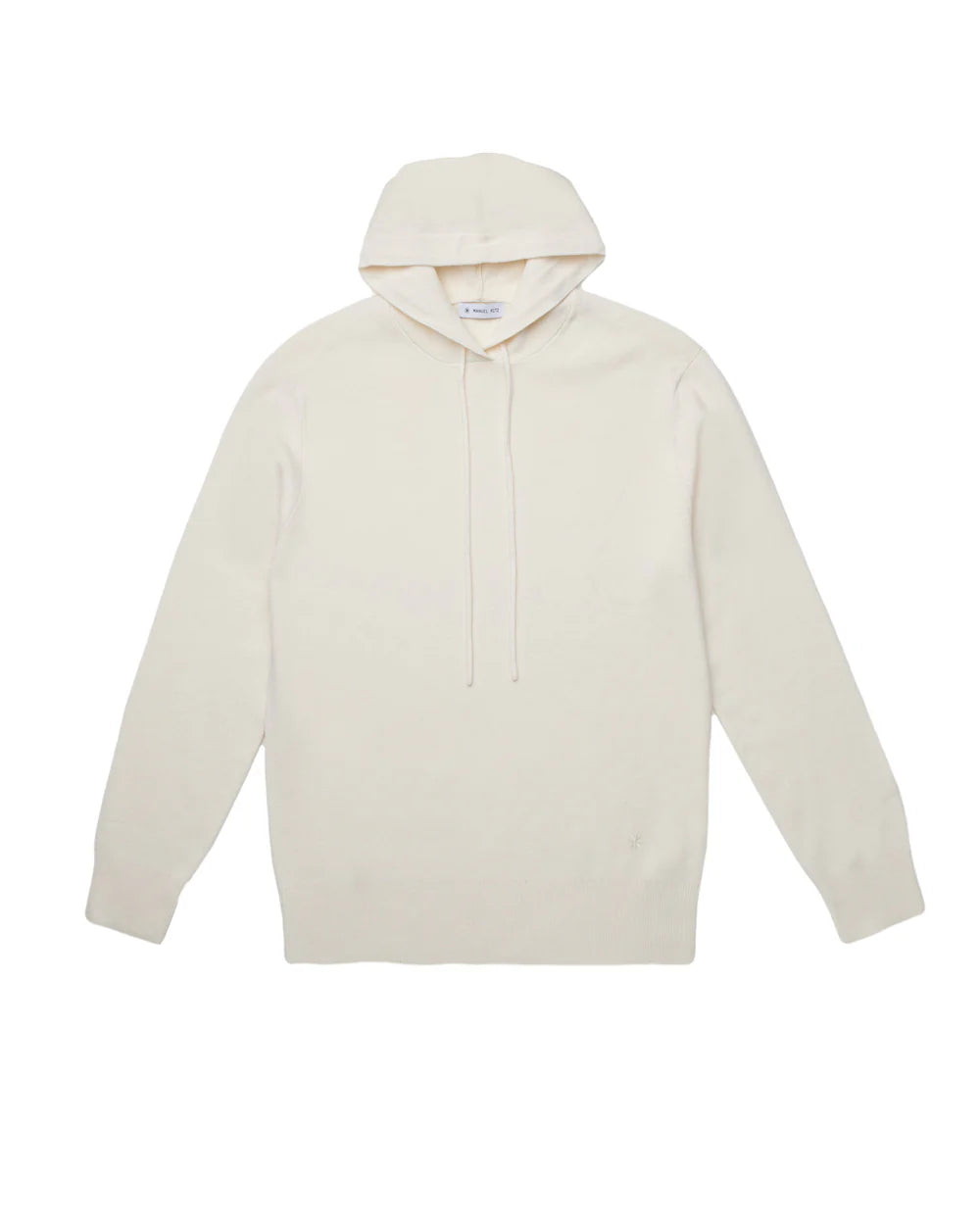 FW25 MANUEL RITZ MAGLIA CON CAPPUCCIO MISTO LANA BIANCO - Marcello Fontana Shop