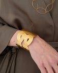 Bracciale over regolabile lavorato oro