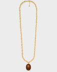 COLLANA CLEO CON PIETRA PENDENTE - MARRONE - NALI'