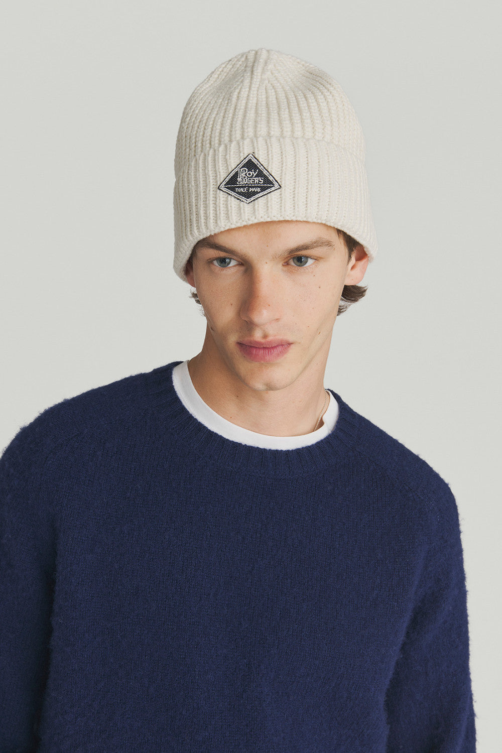 FW25 ROY ROGER'S CAPPELLO IN MAGLIA OFF WHITE - Marcello Fontana Shop