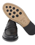 ROSSI Mocassino college in vitello spazzolato sfoderato nero con fondo cuoio antiscivolo - Marcello Fontana Shop