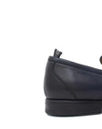 ROSSI Mocassino in vitello naturale colore blu sfumato con fondo in gomma cucito - Marcello Fontana Shop