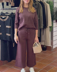QUOTA 26 SET COORDINATO IN MAGLIA BURGUNDY - H2O