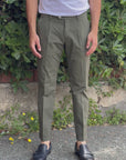 VANDOM PANTALONE GABRIEL IN POPELINE VERDE MILITARE