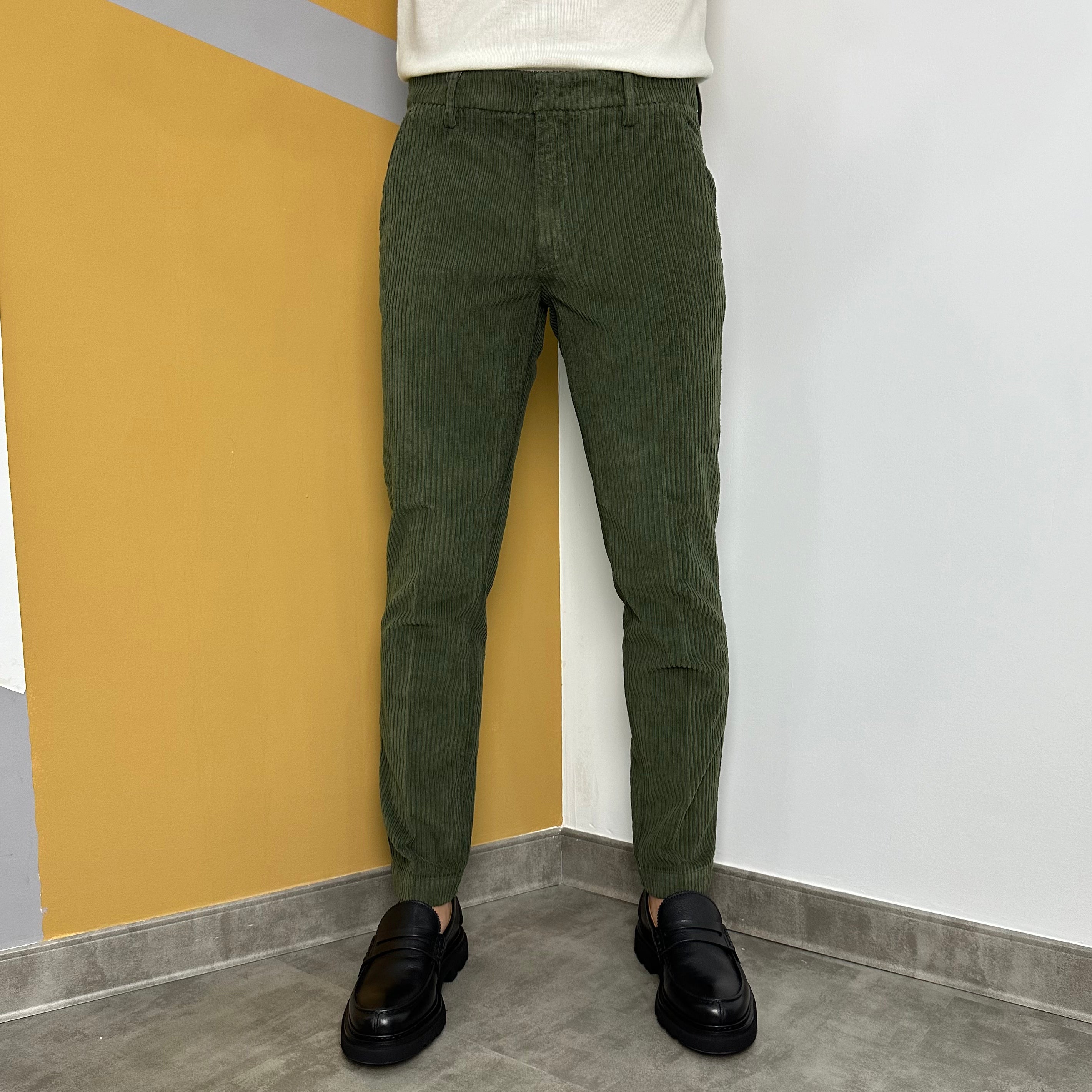 BRO SHIP PANTALONE IN VELLUTO - MILITARE - Marcello Fontana Shop