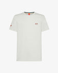 SUN68 SS24 T-SHIRT BIANCO PANNA CON LOGO