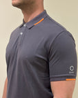 SUNS POLO FEDERICO TAG IN PIQUET DARK GREY
