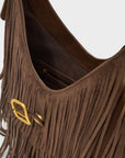 BORSA MONTANA A SPALLA CON FRANGE - MARRONE - NALI'