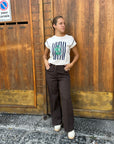 PENNYBLACK  Pantaloni ampi in cotone pique' - Moro - PBBMAGIA
