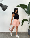 RELISH SHORTS DIOPTASIO IN LINO VITA ALTA ROSE