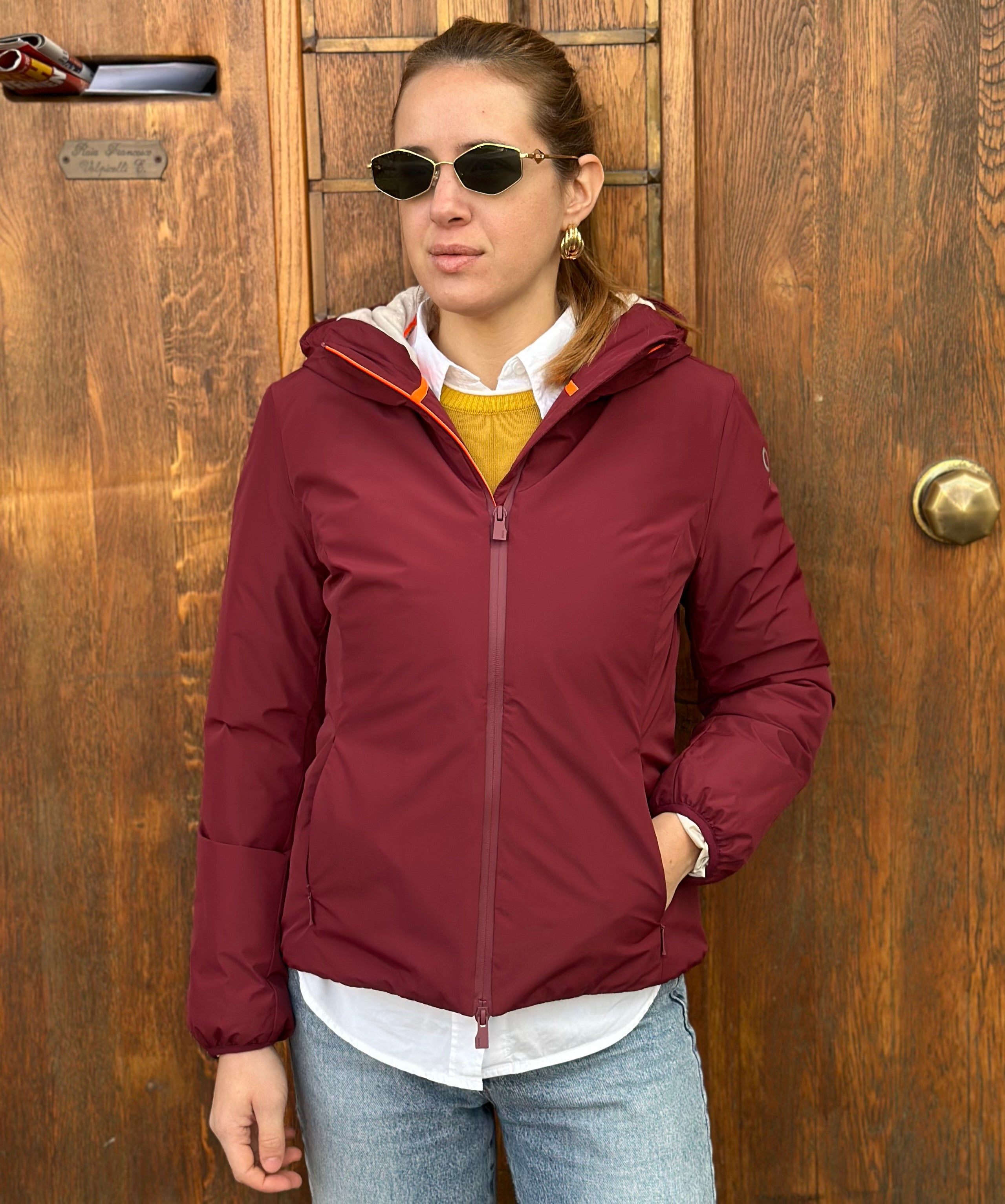 GIUBBOTTO AURELIA VELOUR CHERRY - SUNS - Marcello Fontana Shop